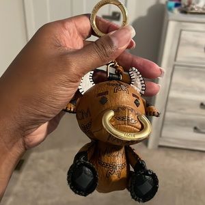 MCM cow purse keychain charm